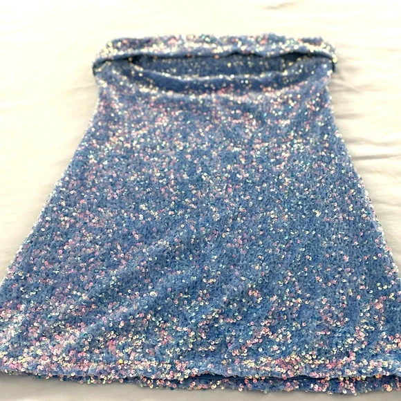 Princess Polly Blue Sequin Mini Dress - Picture 5 of 16